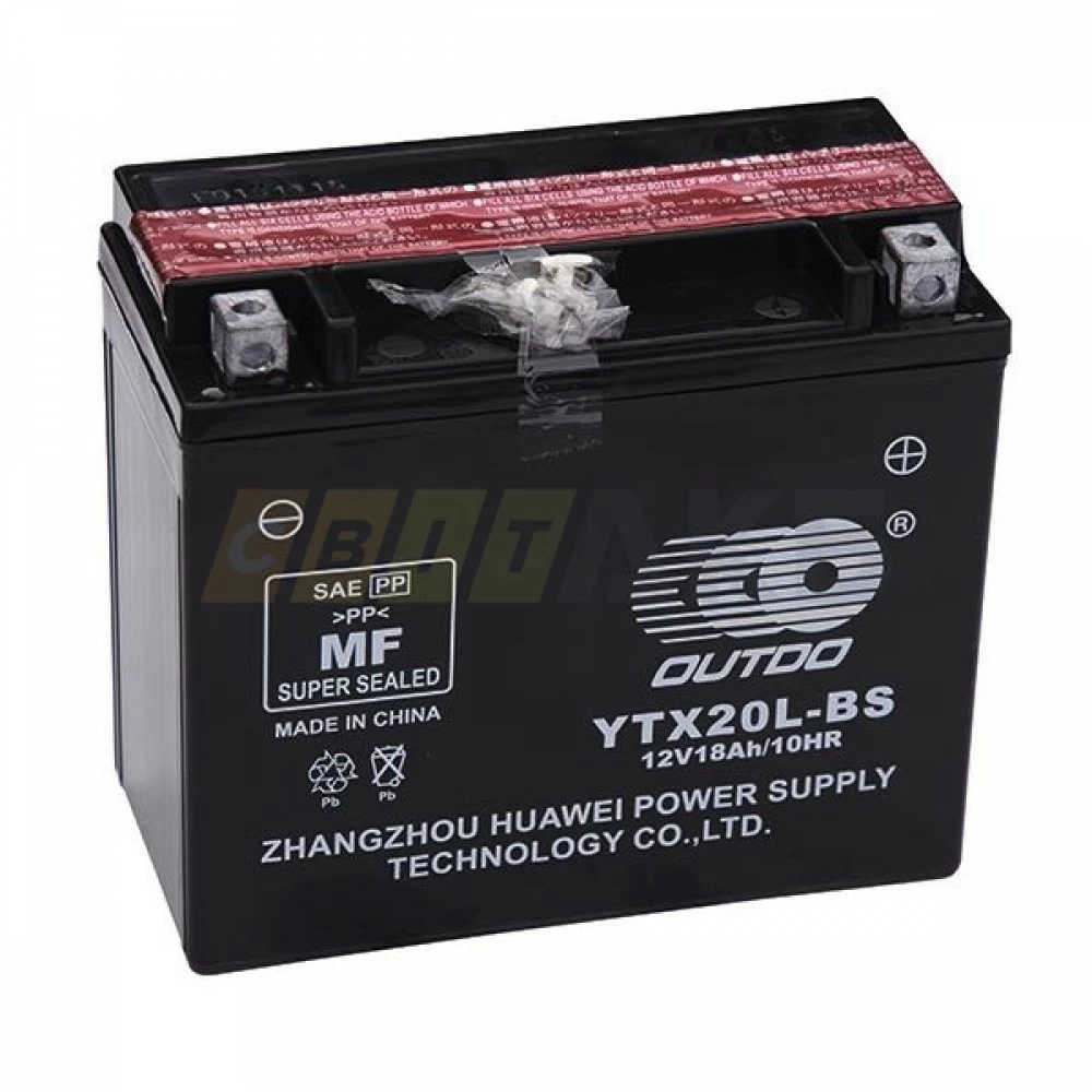 Аккумулятор 12 V 18 Ah YT20-4 180/85/160 мм (L moto 40444)