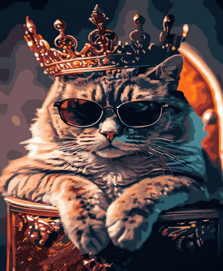 Картина по номерам Strateg Кот-король 40x50 см (GS966)