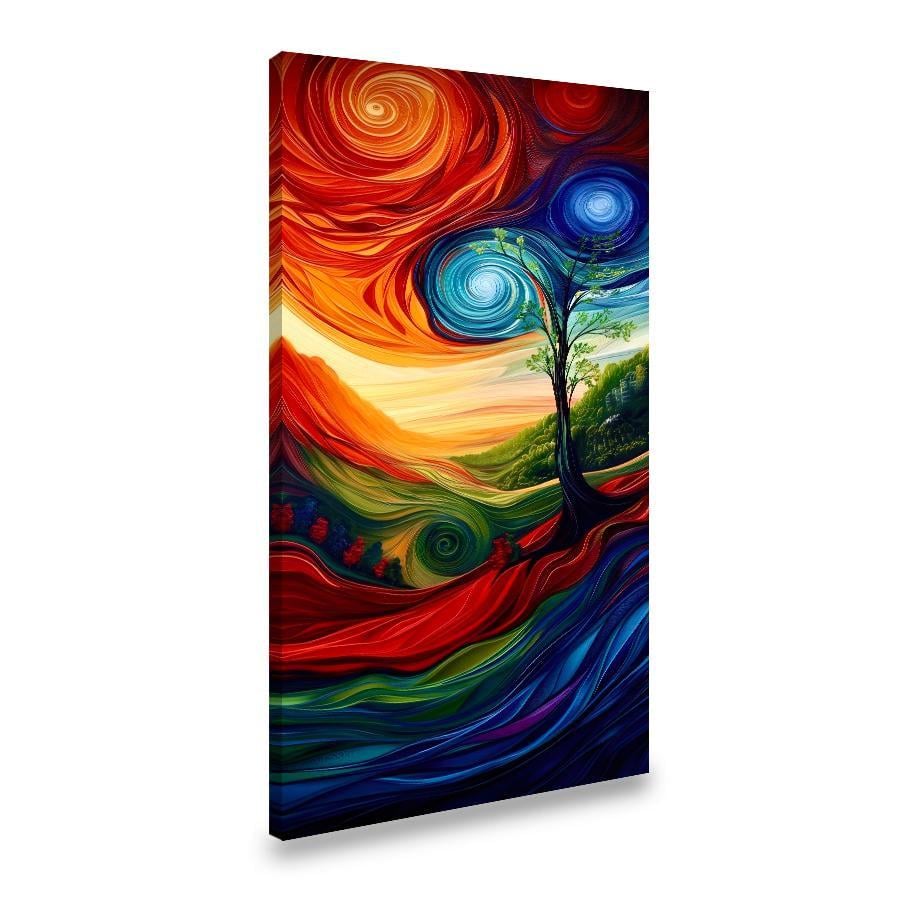 Картина на полотні Абстрактний яскравий пейзаж 80x40 см (227VP_L)