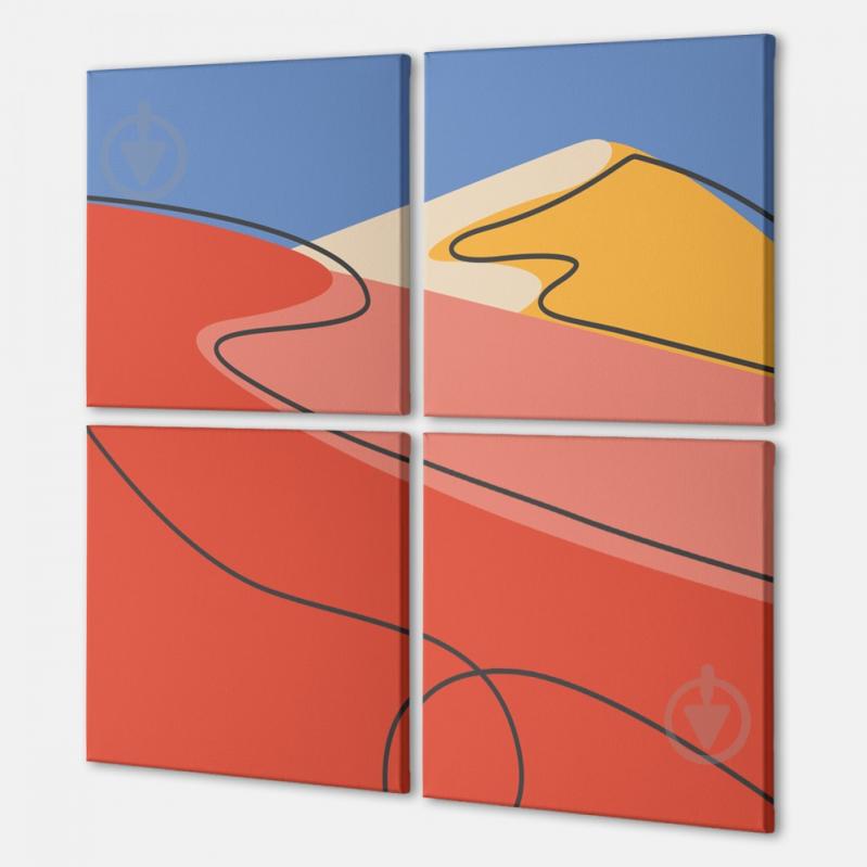 Модульна картина із чотирьох частин Rainbow Mountains Malevich Store 103x103 см (MK423208)