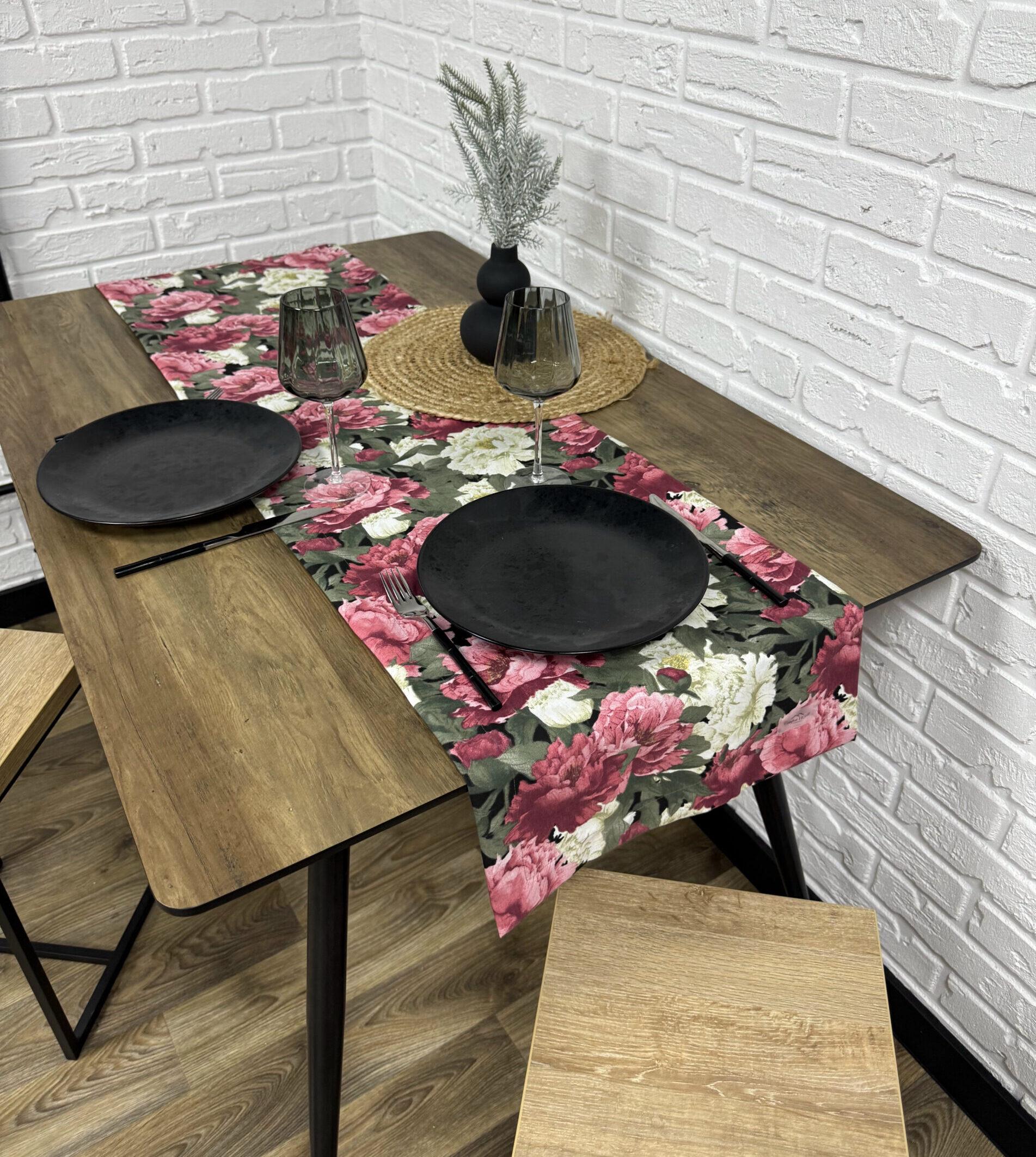 Доріжка на стіл Comfort Home Ashen flowers 160х40 см (5054631)