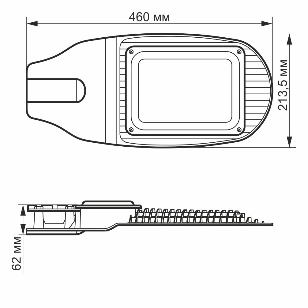 Светодиодный светильник уличный Videx 50W 5000K Серый (24975) - фото 3