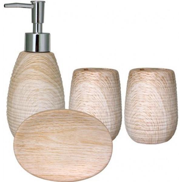 Набір аксесуарів для ванної кімнати керамічний SNT Білий ясень (MSN-888-06-027)