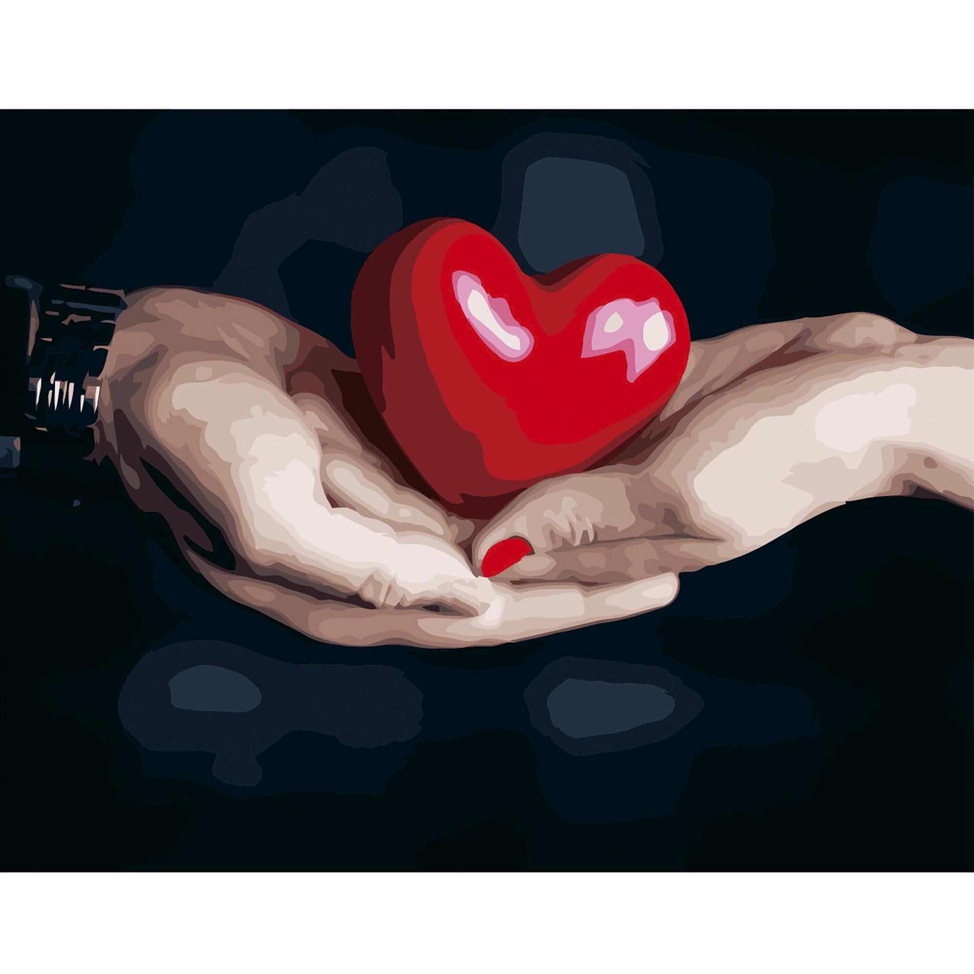 Картина по номерам Strateg Сердце в лодошках 40x50 см (VA-2677)