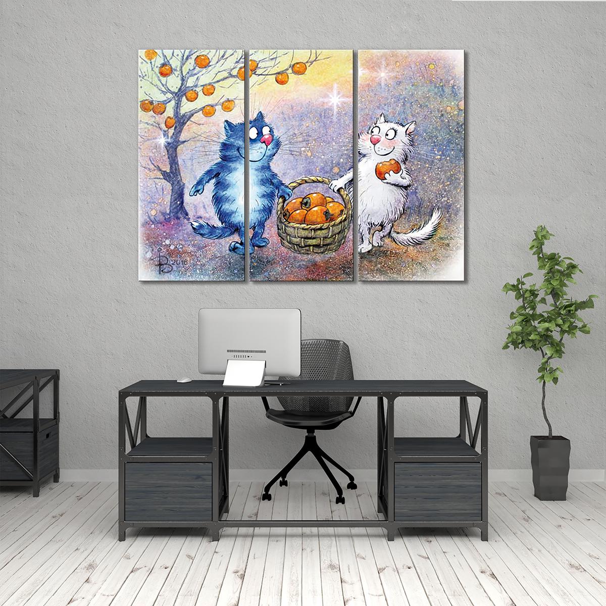 Модульная картина Хурма 3 модуля 80x120 см