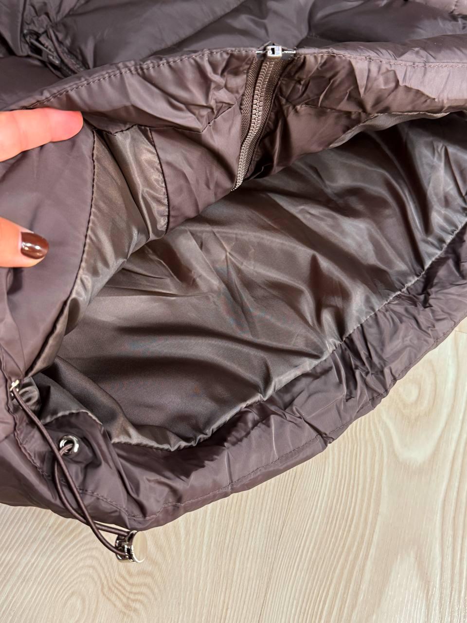 Куртка женская LADY YEP 10043 короткая на молнии с воротником р. 44 Коричневый (4820) - фото 3