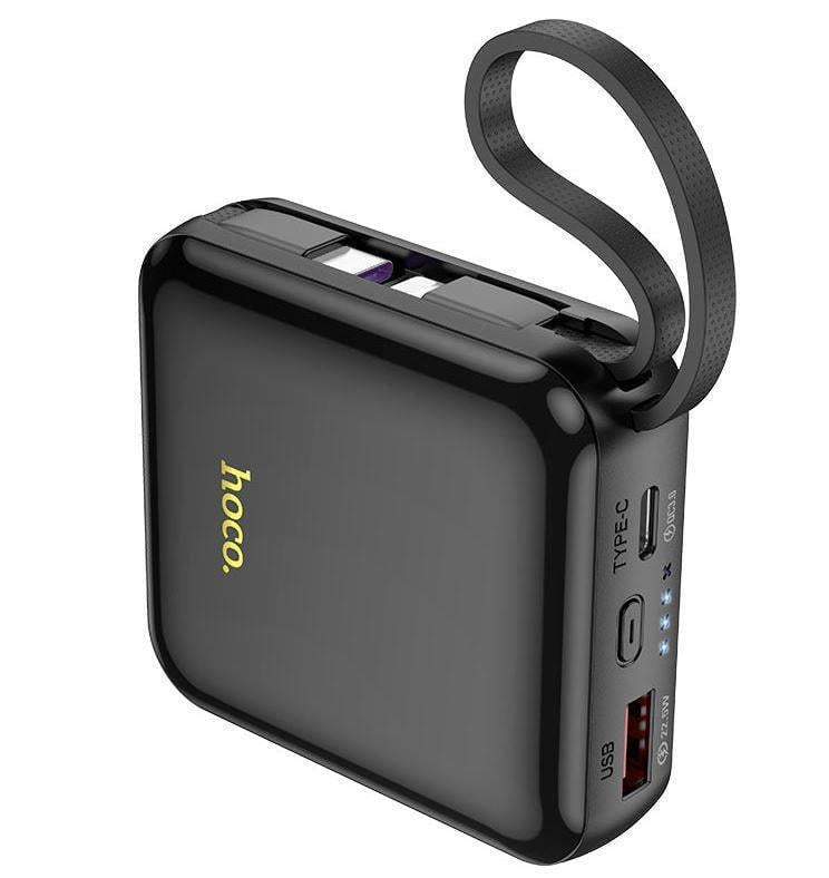 Повербанк с кабелем Hoco Q23 Blade 22,5W/PD20W 10000 mAh Черный (2215582318)