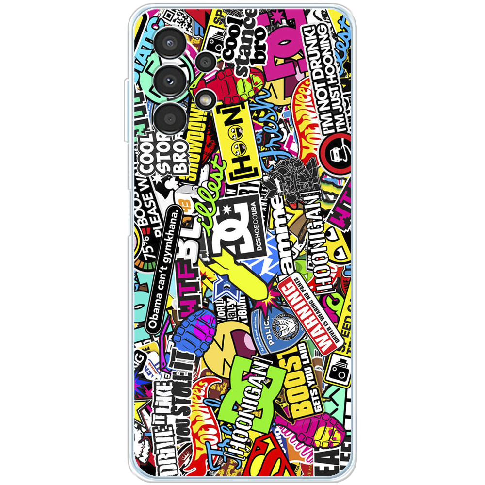 Чехол BoxFace Samsung Galaxy A13 4G (A135) Multicolored Inscriptions Прозрачный силикон (44331-up880-44331)