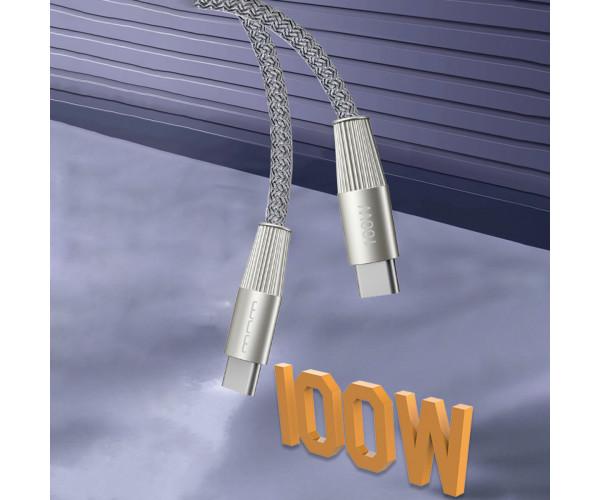 Кабель Data WUW-X201 Type-C to Type-C 100W 1 м Grey - фото 3