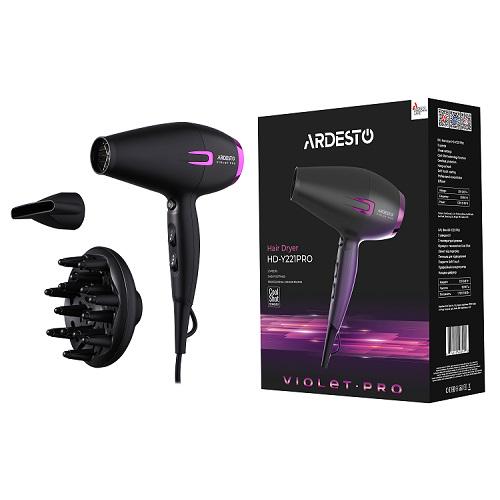 Фен с диффузором Ardesto Violet PRO HD-Y221PRO 1750-2100Вт 2 скорости 3 температурные режимы Черный (589655) - фото 5