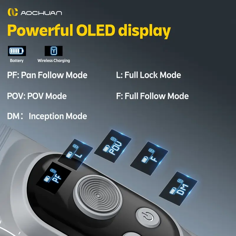 Стабилизатор для телефона трехосевой AOCHUAN SMART X Pro Professional Gimbal Stabilizer - фото 3 Стабилизатор для телефона трехосевой AOCHUAN SMART X Pro Professional Gimbal Stabilizer - фото 3