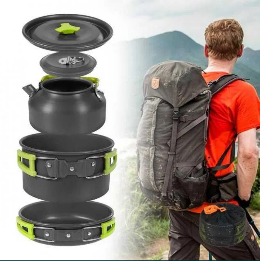 Набор посуды Supretto с чайником туристический Green (1885415433) - фото 7