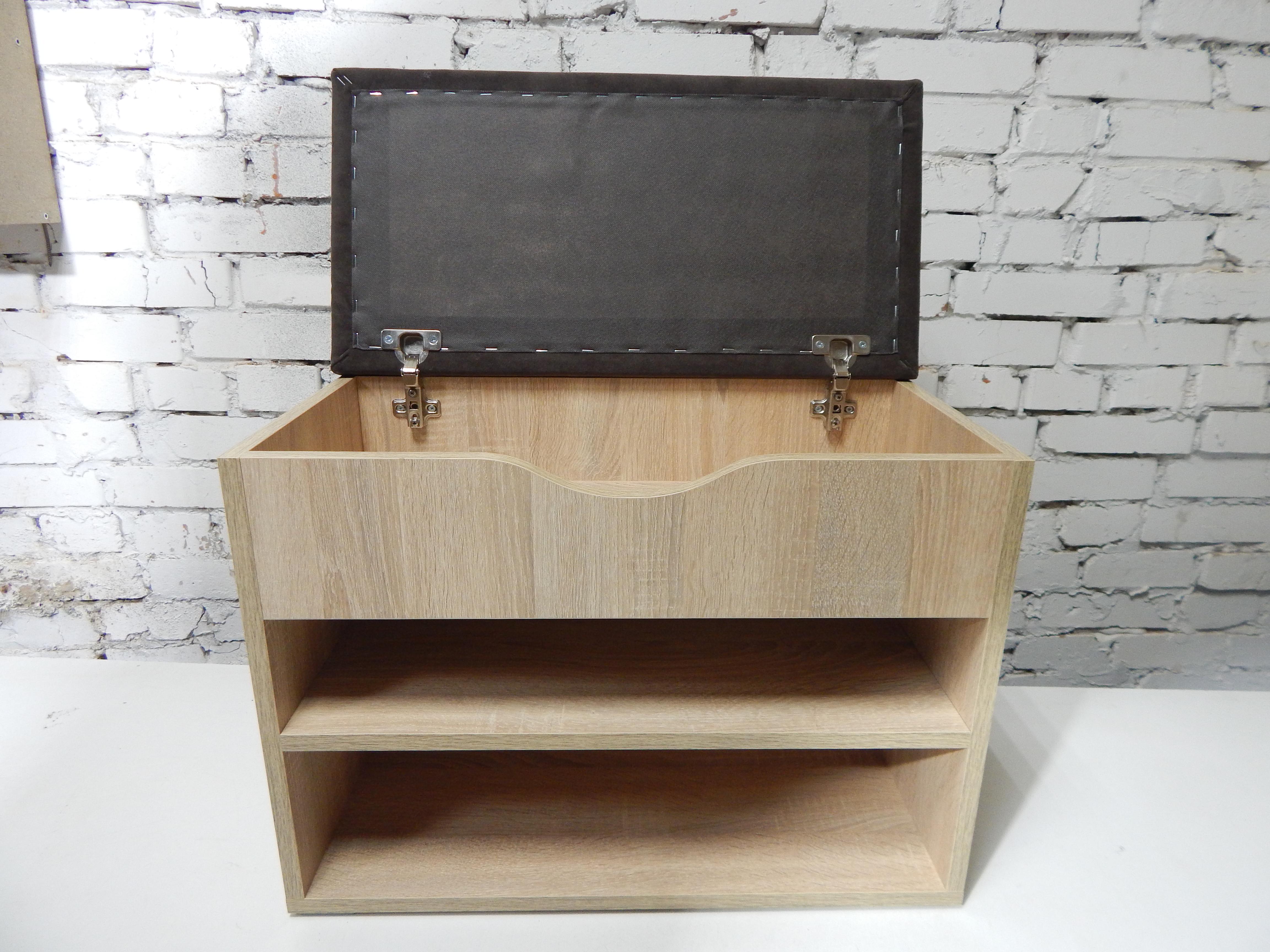 Тумба для обуви ДСП/ткань 30х80х45 см Дубсонома светлый/Графит - фото 3 Тумба для обуви ДСП/ткань 30х80х45 см Дубсонома светлый/Графит - фото 3