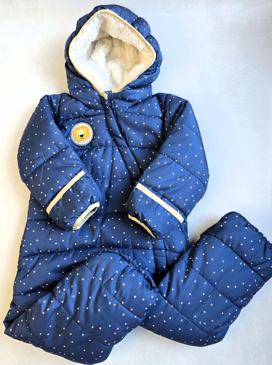 Комбінезон для хлопчиків зимовий Lily&Dan на хутрі 74-80 см (480576) - фото 3