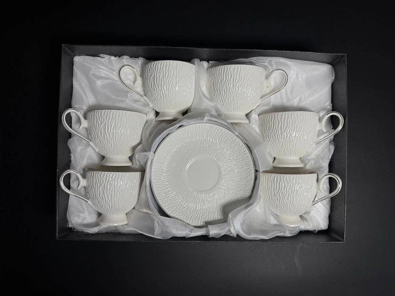 Чайный сервиз LW-HSW-8212J на 6 персон 12 пр. Белый (31870653)