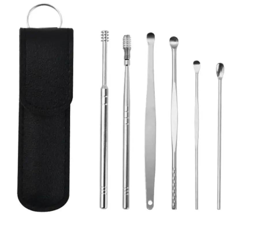 Набор инструментов для чистки ушей Good Idea Tool Set 6 пр. в футляре 11,7х10х3 см Черный (21154M) - фото 1