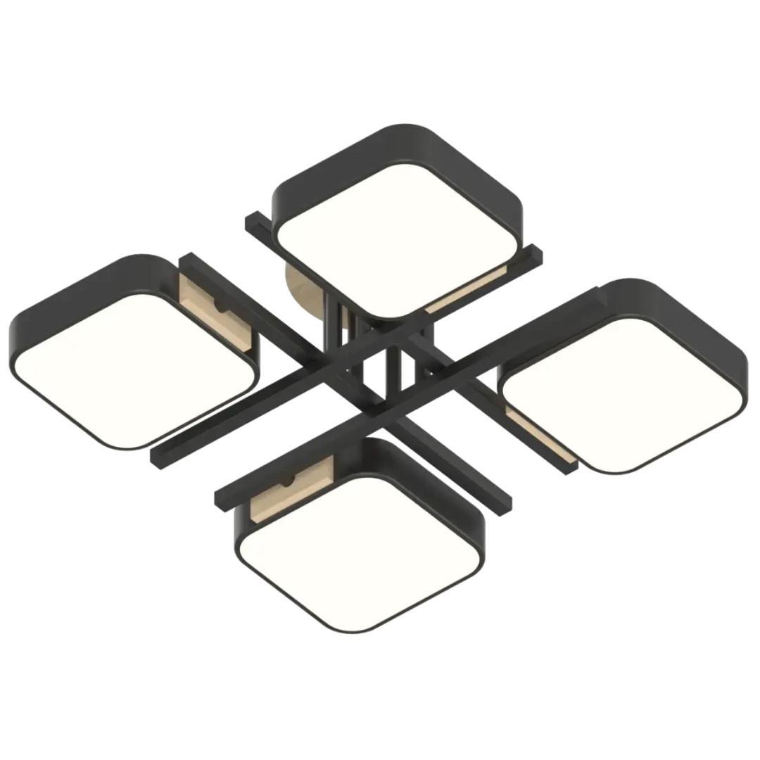 Люстра светодиодная Valeso на четыре плафона 72W 3000/4200/6000К Черный (XI3358-4)