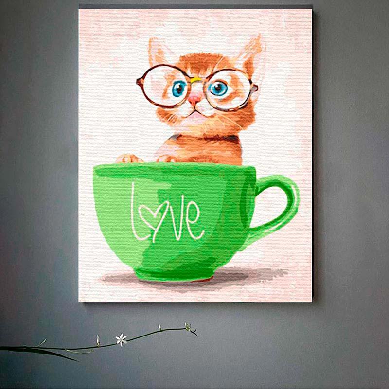 Картина за номерами ART CRAFT Кошеня в чашці 40х50 см (11512-AC)