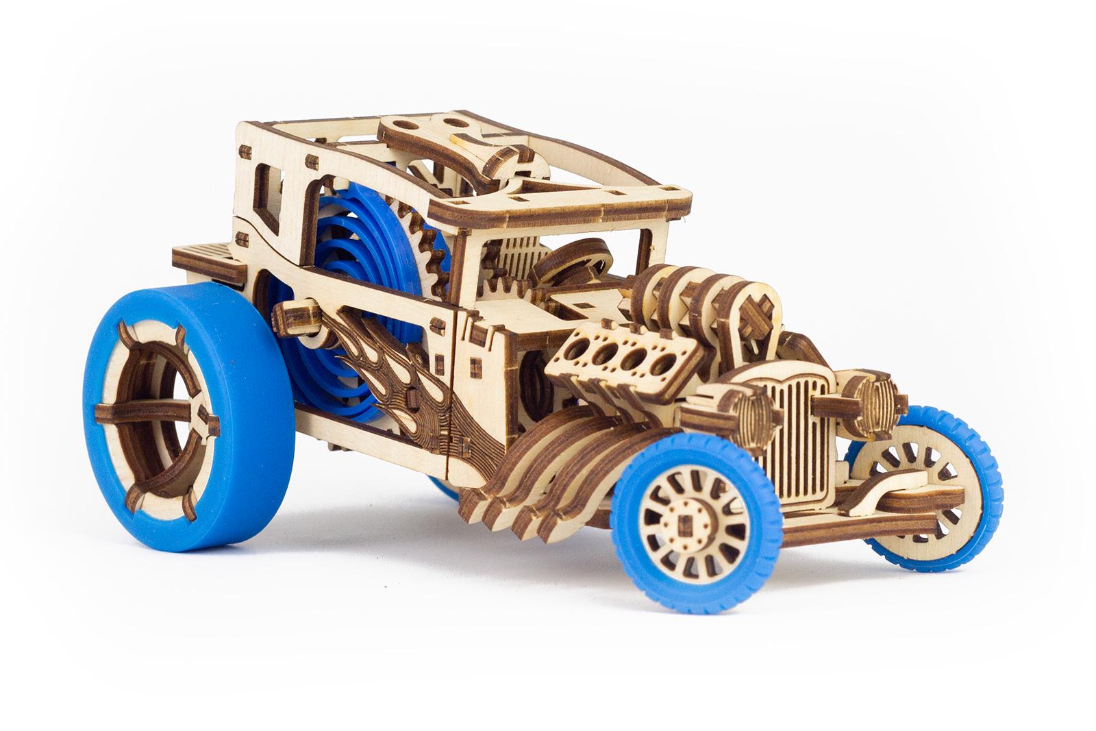 Конструктор механический 3D Time for Machine Hot Rod автомобиль Синий (T4M380303DBL)