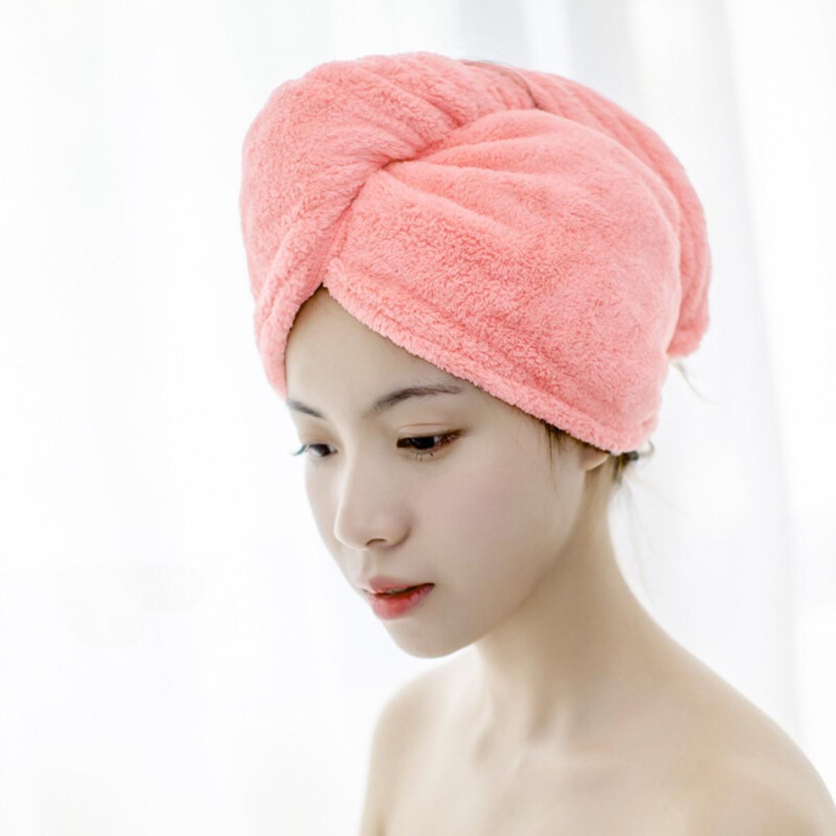 Полотенце-тюрбан HairTowel для сушки волос из микрофибры с пуговицей 64х24 см Розовый (200) - фото 7 Полотенце-тюрбан HairTowel для сушки волос из микрофибры с пуговицей 64х24 см Розовый (200) - фото 7