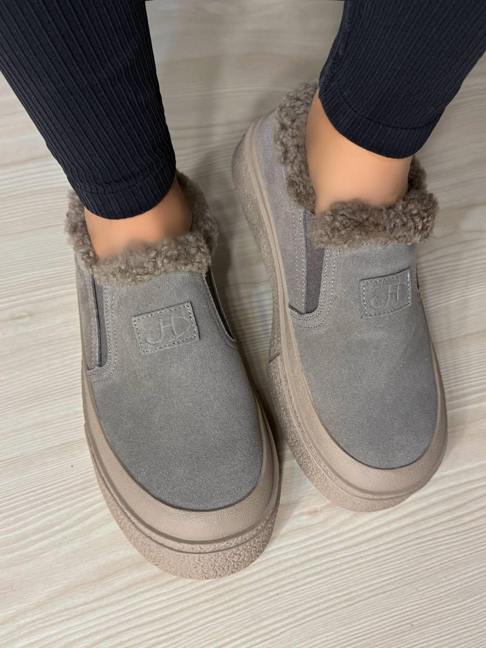 Черевики жіночі Hengji 660-6 замшеві кеди на хутрі р. 41 Бежевий (5796) - фото 7