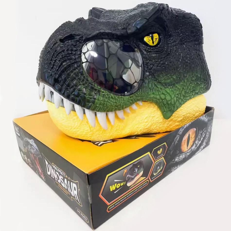 Игрушечная детская маска Голова Динозавра с открывающимся ртом и звуками пластиковая (30569607) - фото 3