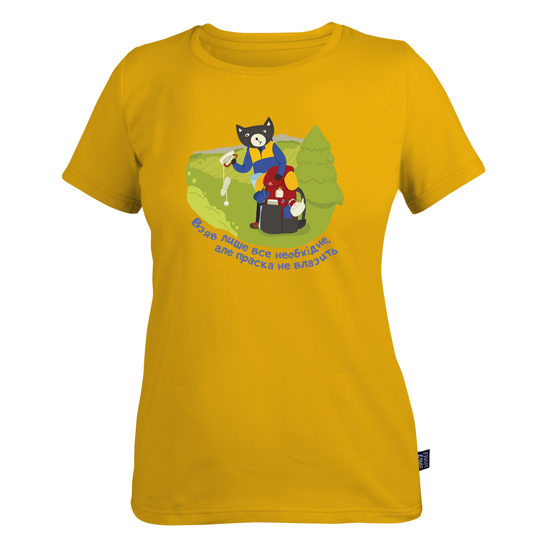 Футболка жіноча "Кіт-новачок" S Жовтий (id_10329)