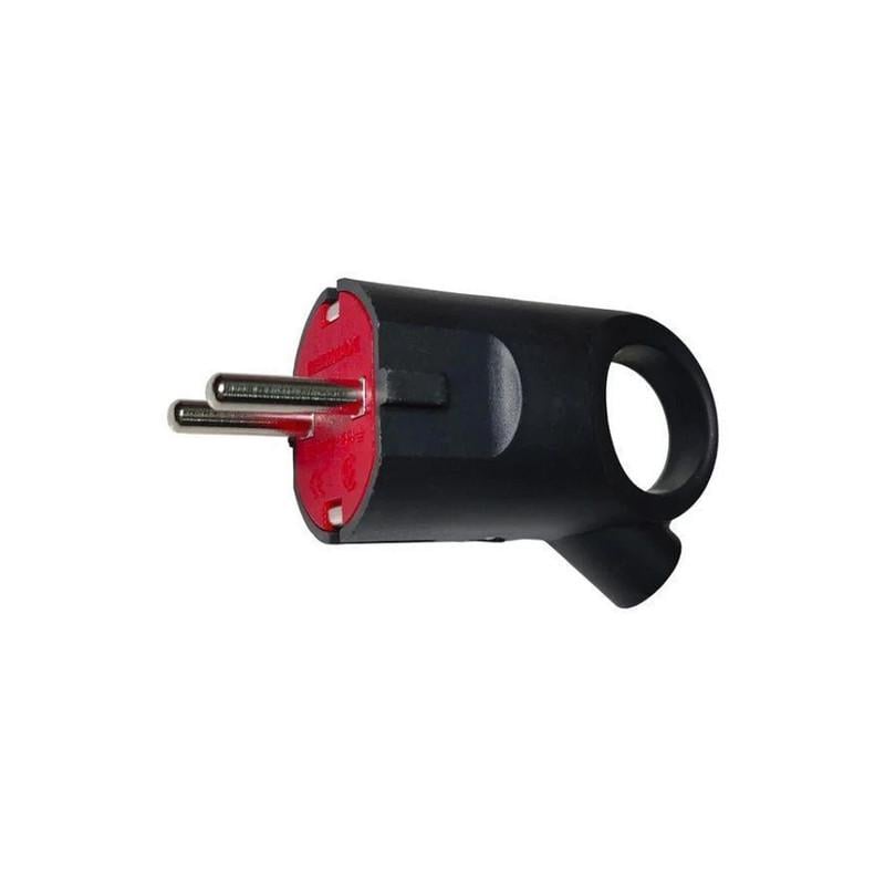 Вилка бытовая Neomax с заземлением и кольцом 16A 2P+E Черный (NX1106)