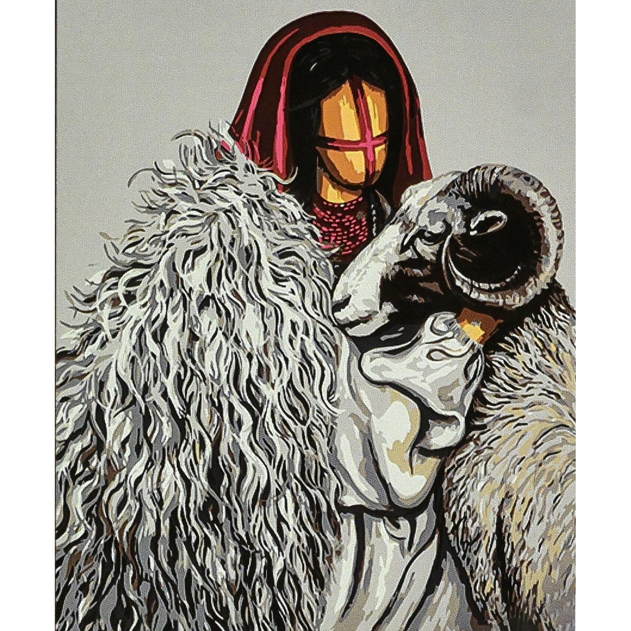 Картина по номерам Strateg Премиум Горная кровь на черном фоне с лаком 40х50 см (AH1149)