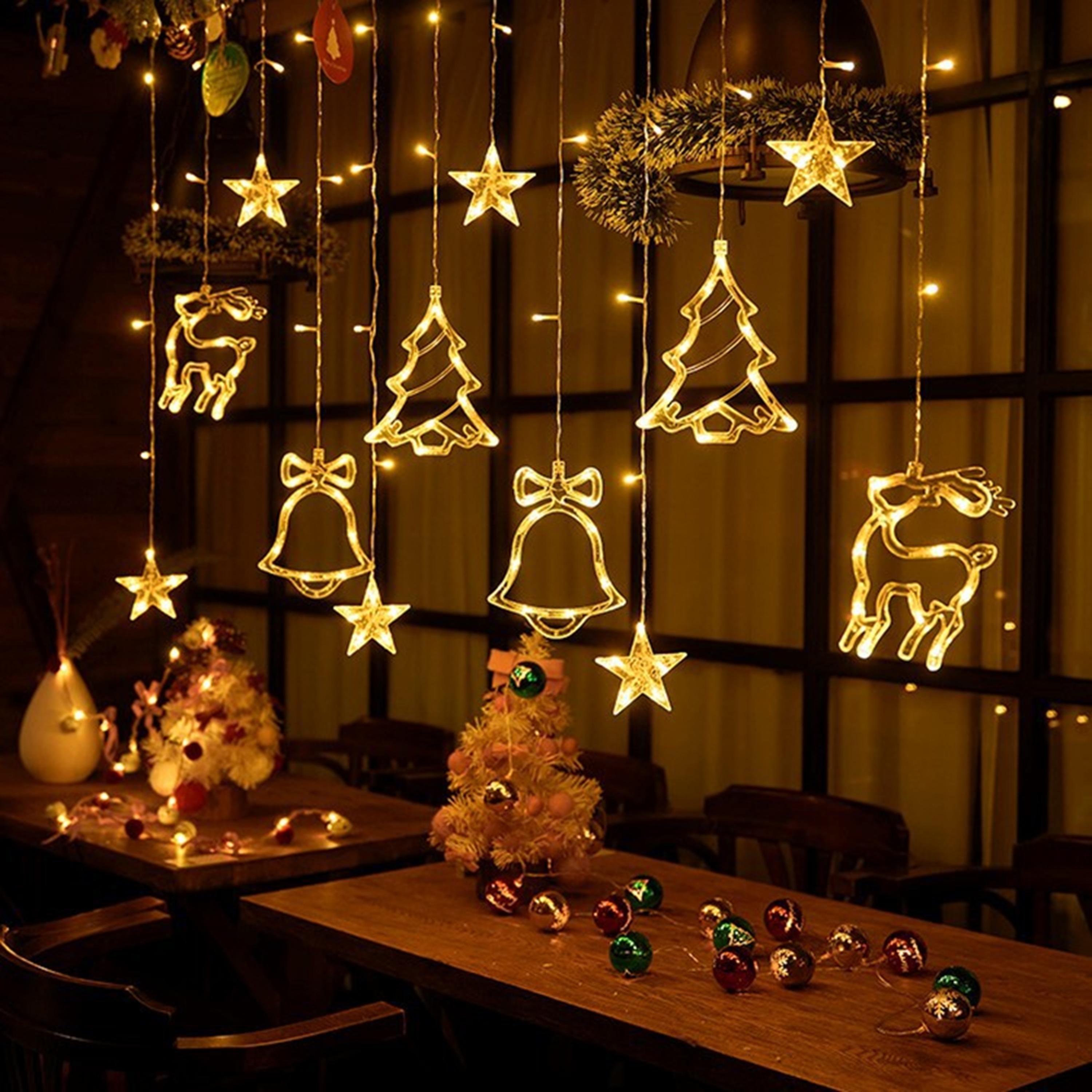 Гірлянда-штора світлодіодна Новорічні фігури Білий теплий (WLS-2316W)