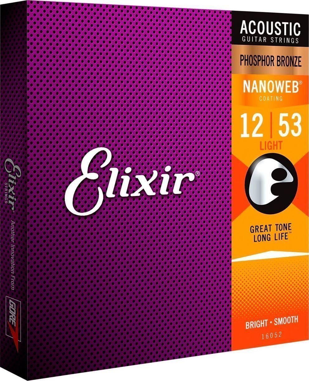 Струни для акустичної гітари Elixir Nanoweb Phosphor Bronze 16052 (127982) - фото 3