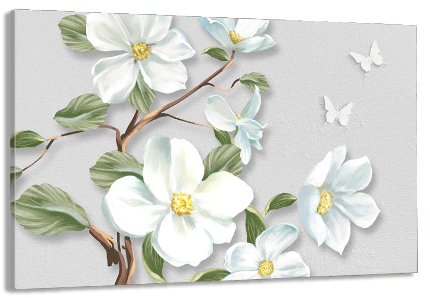 Картина на холсте в гостиную/спальню Цветы 30х60 см (MLP_301)