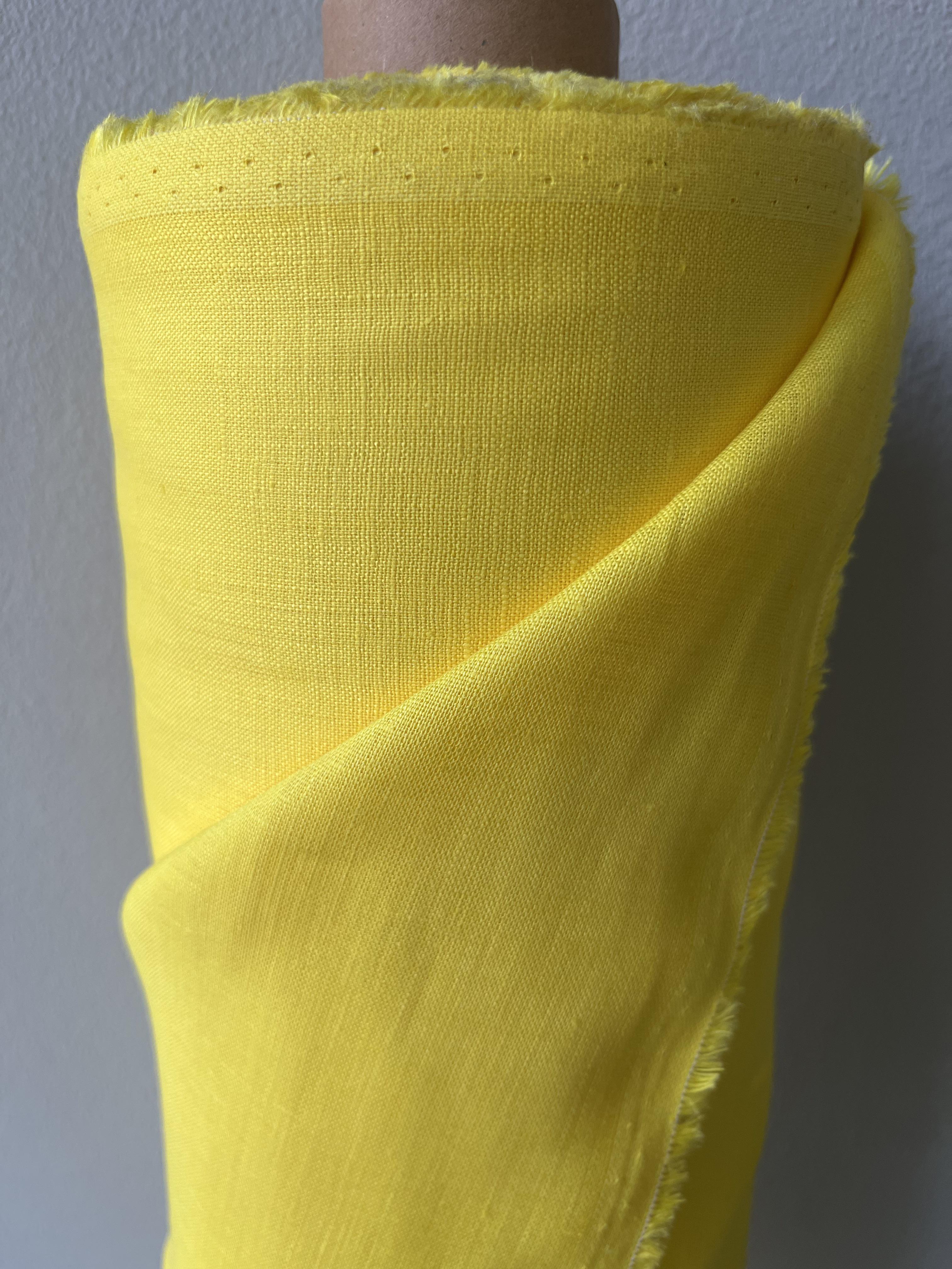 Ткань рубашечно-платья Linen Plus 100% лен 143 см 163/539 Желтый - фото 3 Ткань рубашечно-платья Linen Plus 100% лен 143 см 163/539 Желтый - фото 3