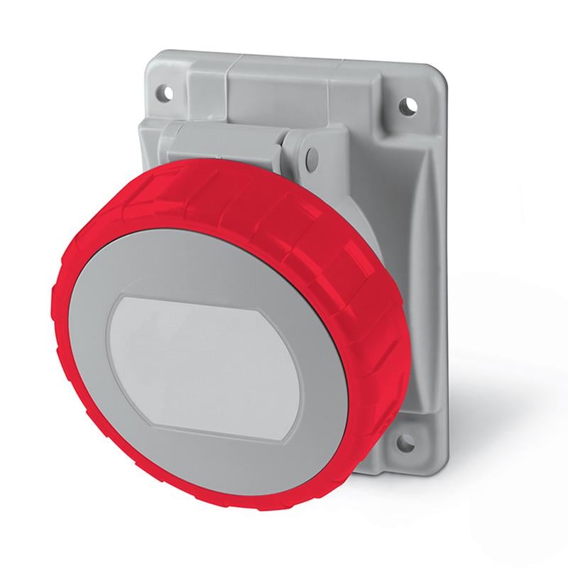 Силовая розетка ДКС Quadro 3P+PE 32А 400 В встроенная IP67 с наклоном 106х84 мм (DIS4183266)