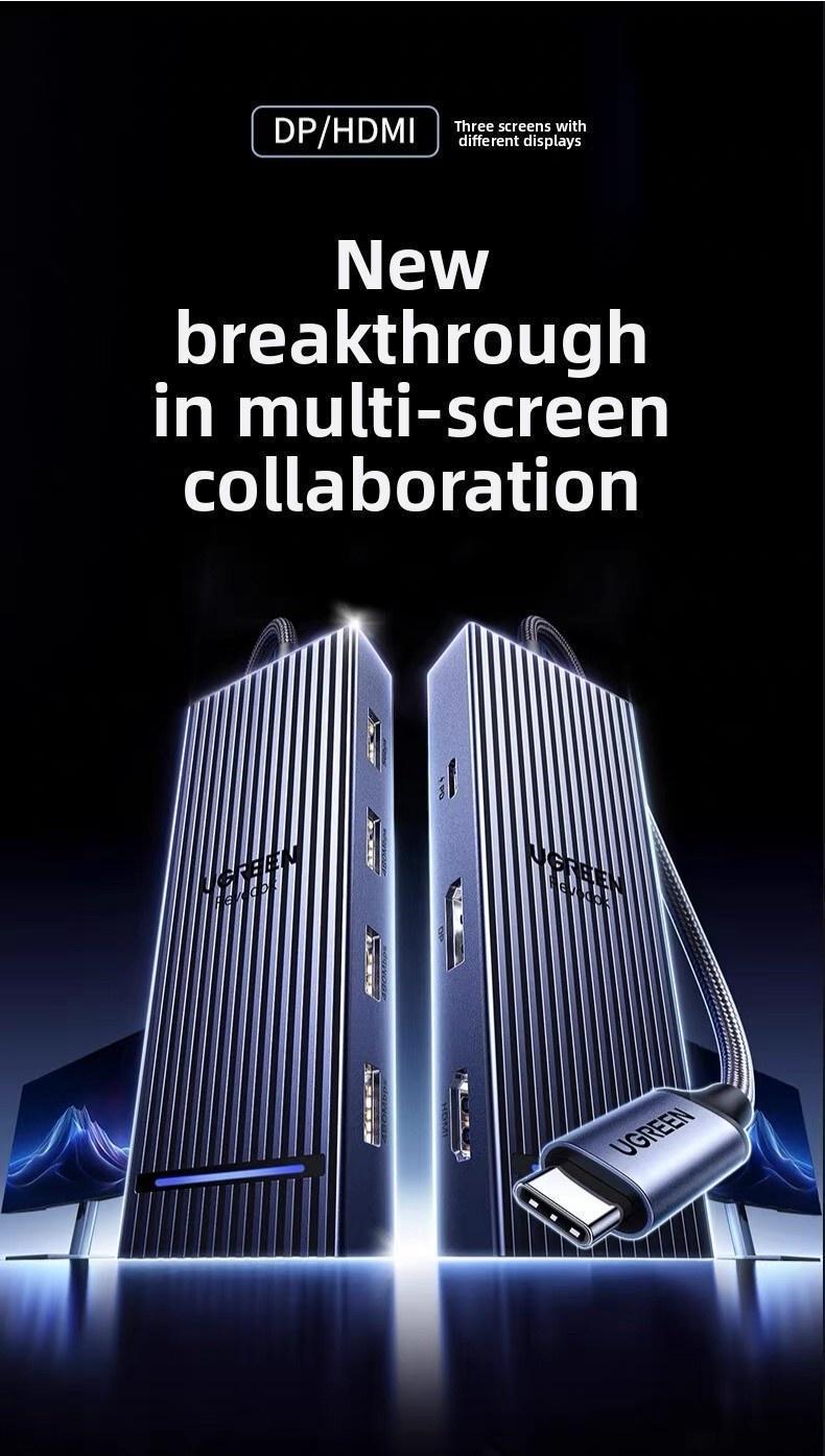 Хаб USB-C Ugreen 30 см 8K 30Hz HDMI Темно-сірий (55610) - фото 3