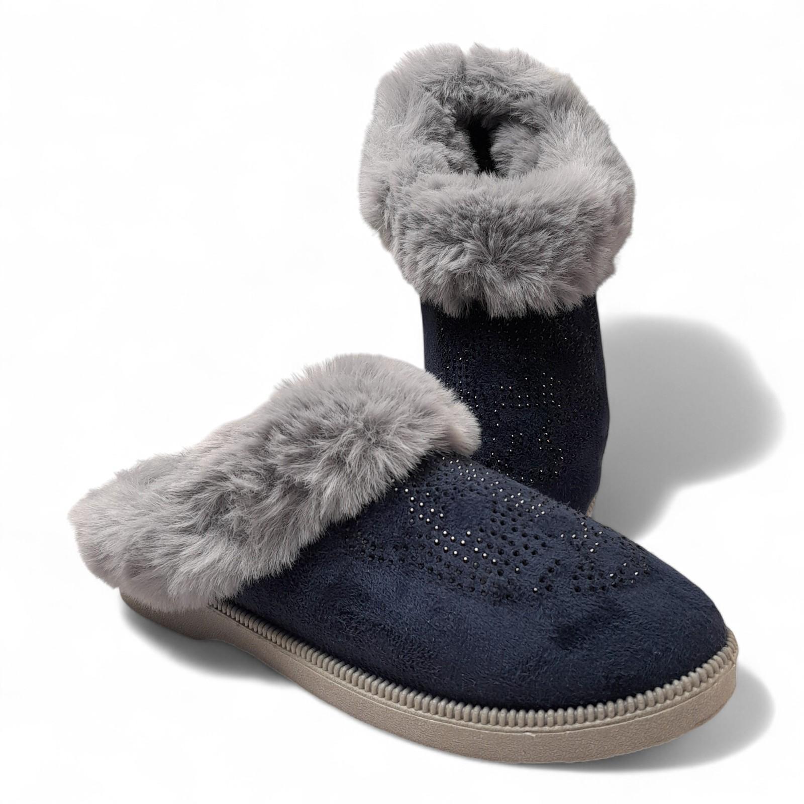 Домашние тапочки женские теплые Progress р. 38 24 см Синий (2786457717) - фото 5