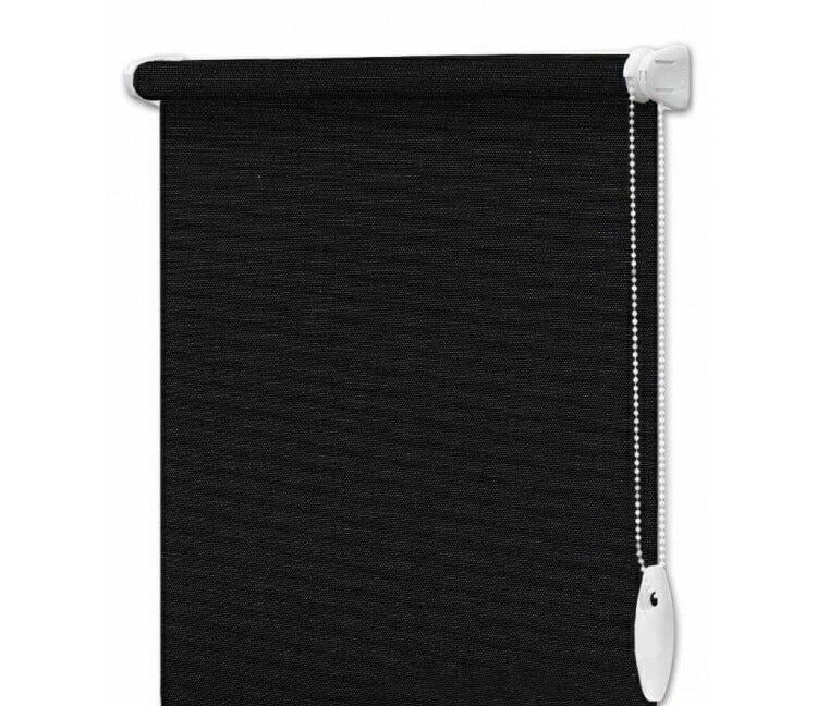 Рулонная штора Wenster Лен 2136 67,5х160 см открытого типа Черный (37019636)