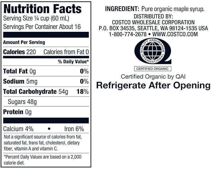 Сироп кленовый Kirkland Signature Organic Pure Maple Syrup 1 л (2385073702) - фото 2