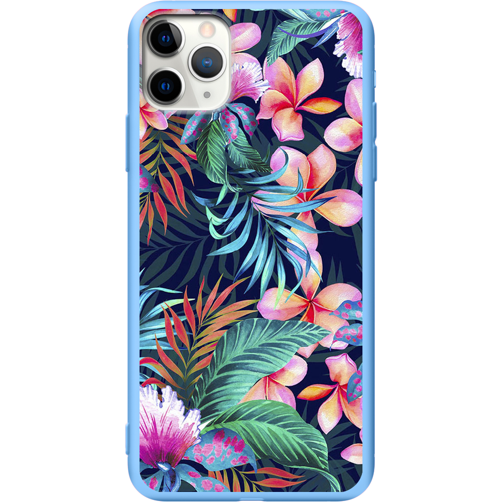 Чехол Boxface iPhone 11 Pro flowers in the tropics Голубой силикон (38189-up1971-43045)