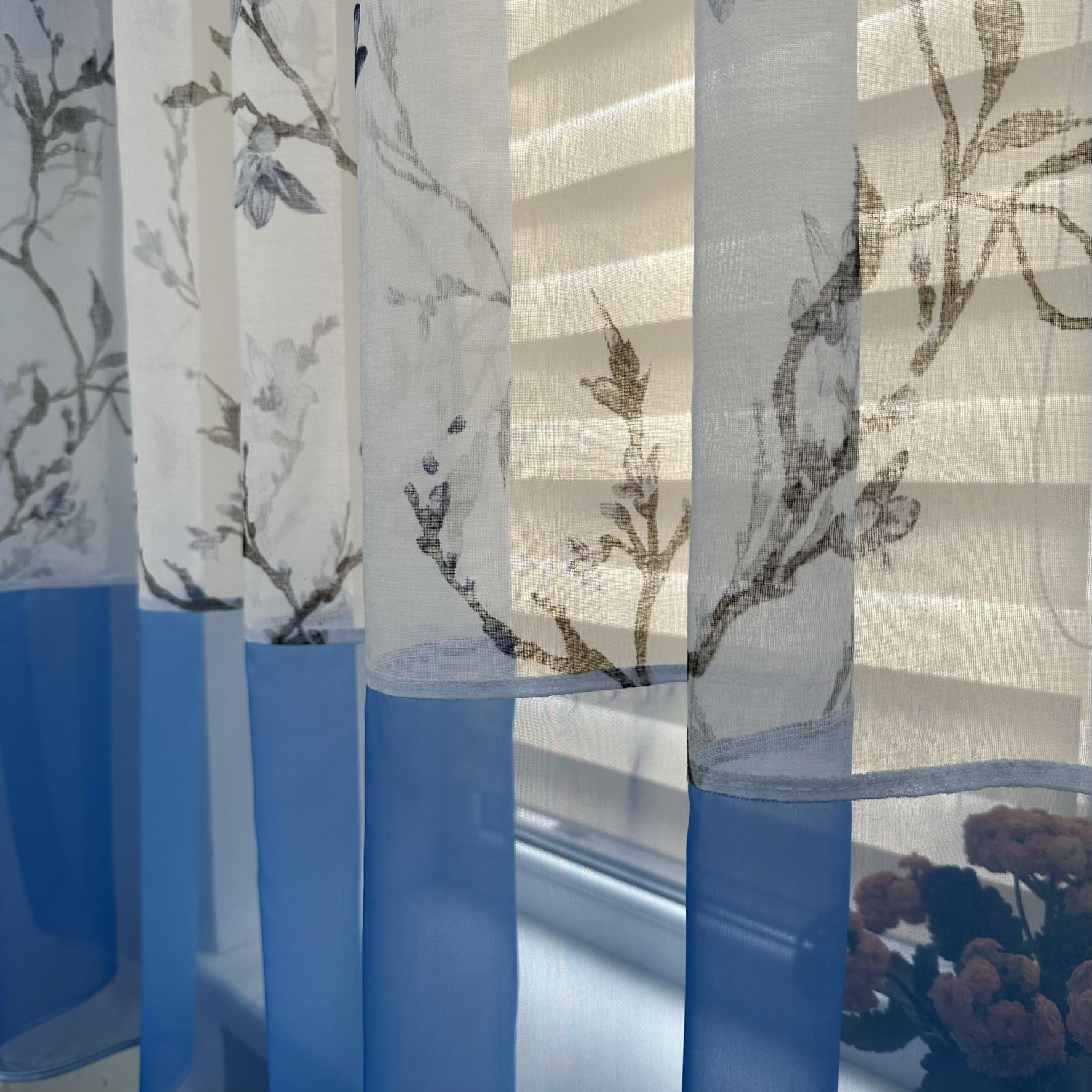 Фіранка на кухню TG Home №410 Блакитний (410-29) - фото 3 Фіранка на кухню TG Home №410 Блакитний (410-29) - фото 3