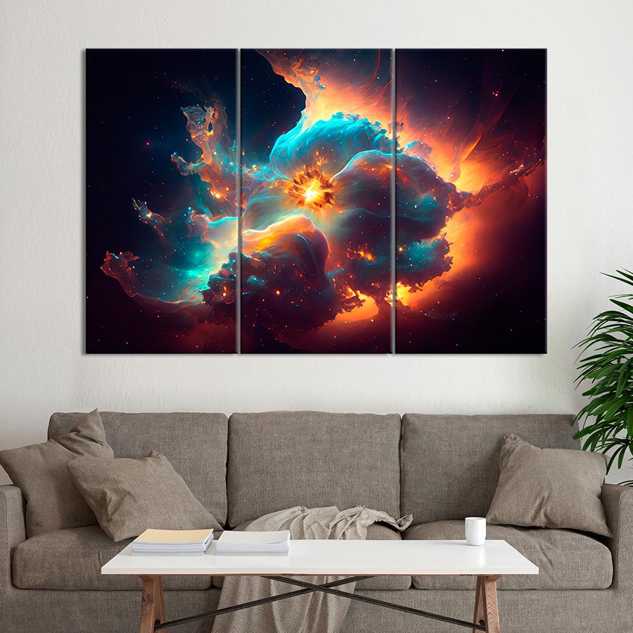ᐉ Картина космос Красивая туманность в космосе 78x48 см (A1313-3)