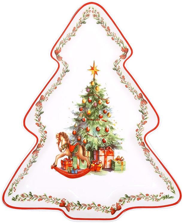 Блюдо порцелянове різдвяна ялинка 30,5х25,5 см Блюдо порцелянове різдвяна ялинка 30,5х25,5 см