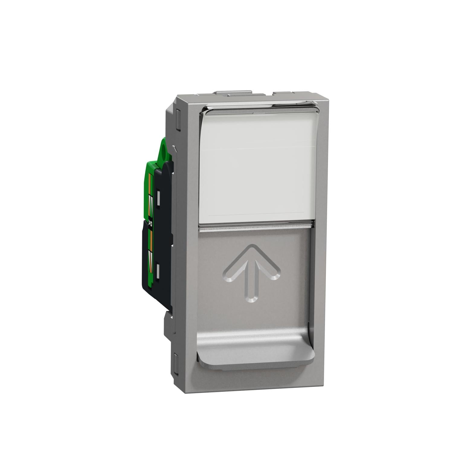 Розетка компьютерная Schneider Electric Unica New RJ45 6 STP 1 модуль Алюминий (NU341630)