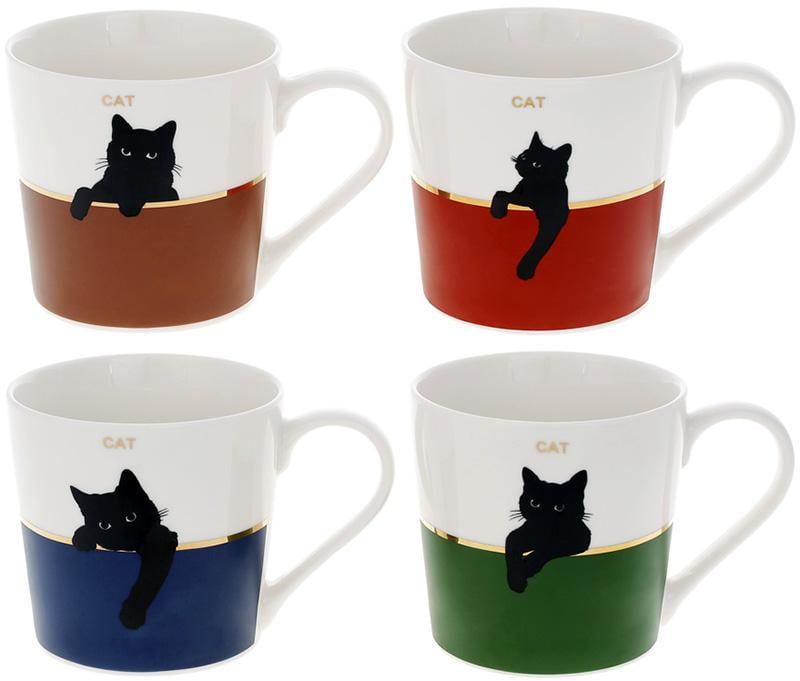 Чашка порцелянова Кіт 350 мл Чорний