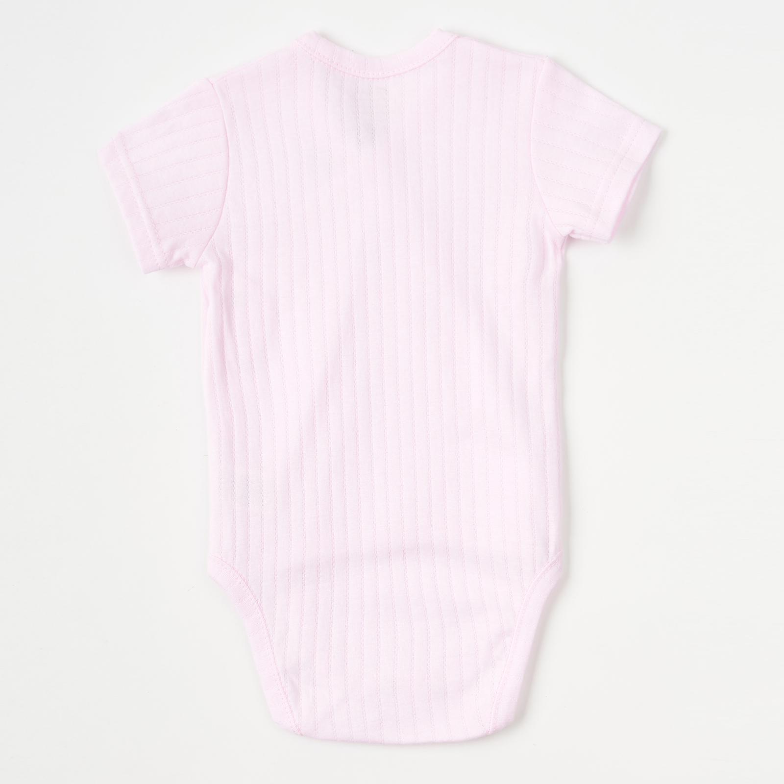 Боди с коротким рукавом Ажур 1-3 мес. 56-62 см Розовый - фото 2