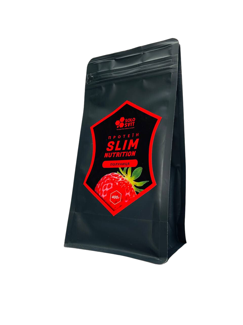 Протеин SOLO SVIT Slim Клубника 80% белка без сахара 400 г