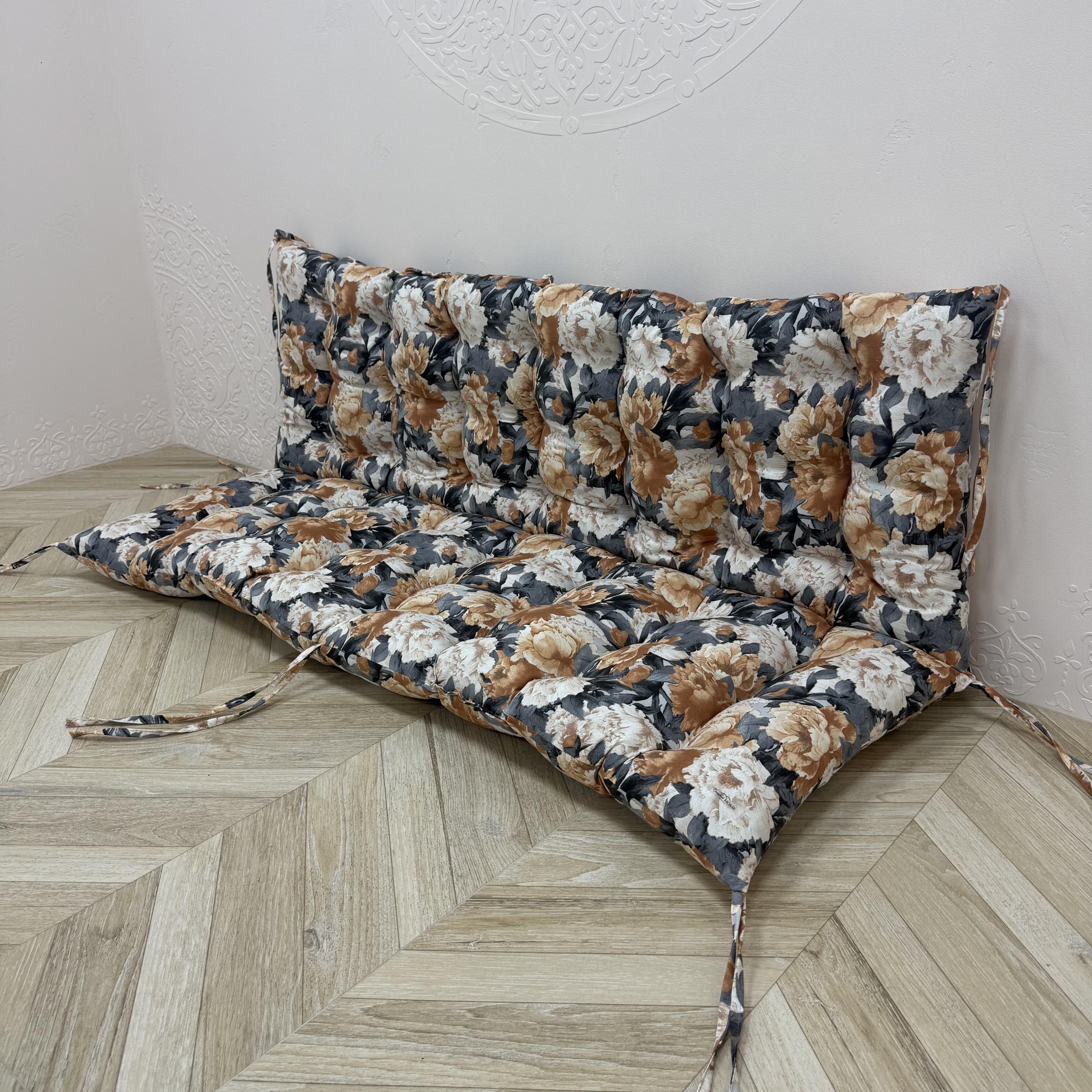 Подушка Comfort Home Ashen flowers на поддоны/качели/каркасы/садовая мебель панама 150х50х50 см
