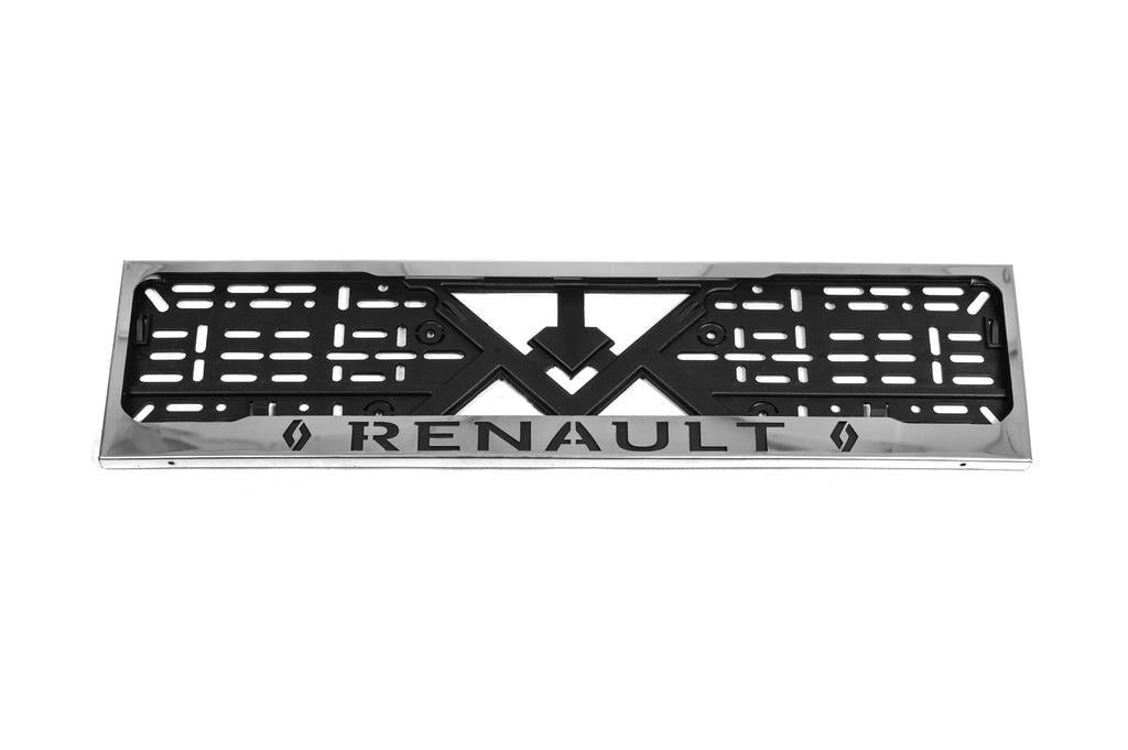 Рамка под номер Renault нержавеющая сталь для тюнинга Хром