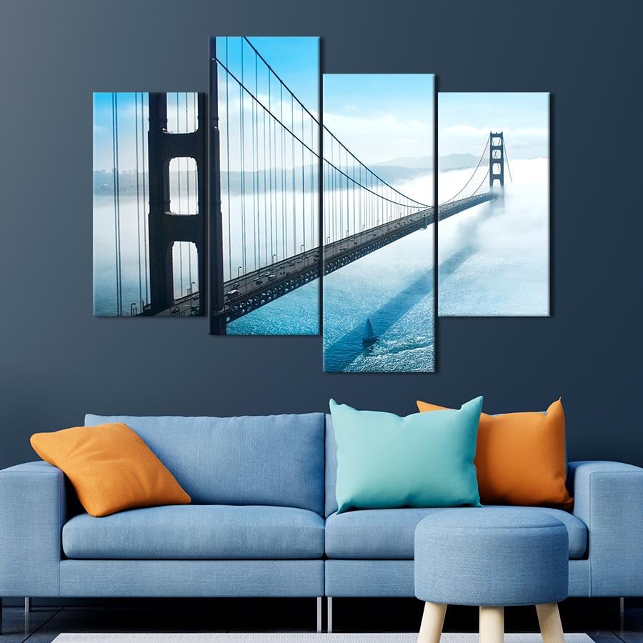 Картина город Мост через туманный пролив Золотые Ворота 149x106 см (A757-4)