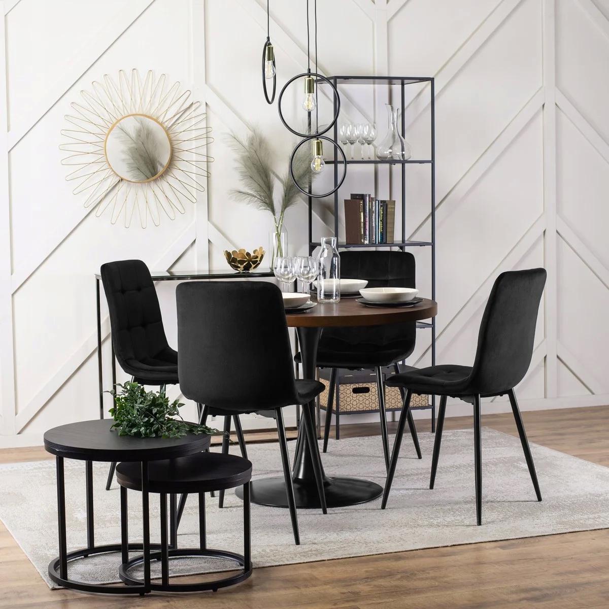 Стільці кухонні Homart велюрові 4 шт. WB-105 Чорний (9844) - фото 3 Стільці кухонні Homart велюрові 4 шт. WB-105 Чорний (9844) - фото 3